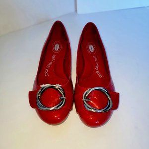 Dr. Scholl's Red Flats, Metal buckle, GREAT CONDITION! Sz 9